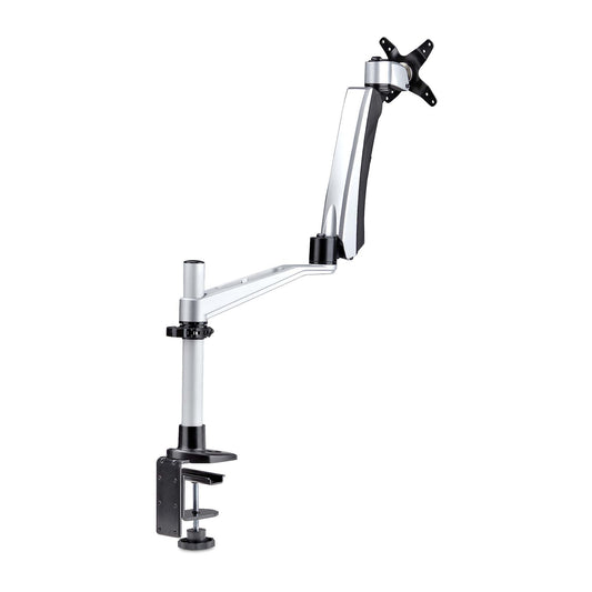 Star Tech Monitor Desk Mount For 27in 16:9 or 30in 21:9 Ultrawide Screens, VESA 75x75/100x100, Tool-Less Arm Adjustments, C-Clamp/Grommet, Spring-Assisted Arm