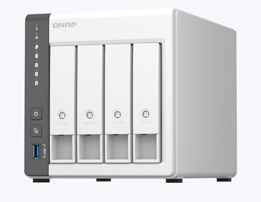 QNAP TS-433-4G 4 Bay NAS 64-bit ARM 4-core Cortex-A55 2.0GHz, 4GB On Board, Mali-G52 GPU, 2.5G Ethernet, WOL, 2USB2, 1USB3.2 Gen1