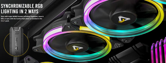 Antec Neon 12CM ARGB 3 Pack + Controller - Full Spectrum ARGB Spiral Visual appealing & Heat dissipation, Hydraulic, 4P PWN, 3P PWR, 120mm Case Fan