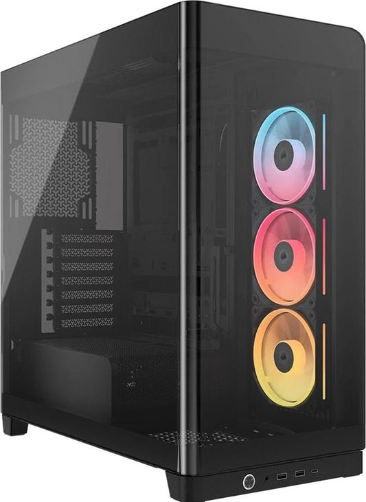 Corsair FRAME 4500X LX-R RGB LINK Panoramic Glass Mid-Tower PC Case Black: up to 460mm GPU, 360mm radiators, rich I/O, and versatile fan/rad mounts