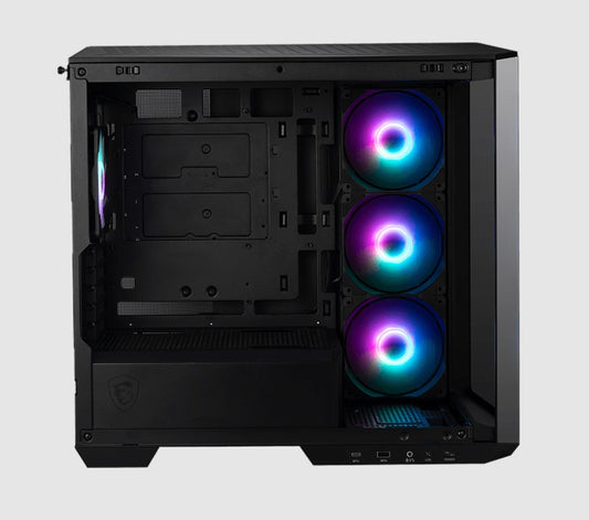 MSI MAG PANO 100R PZ BLACK Micro ATX Case, 2 x USB 5Gbps , 1x USB C 20Gbps, 1 x Audio-Out / Mic,, 3x 2.5', 2x 3.5', Micro ATX / Mini ITX(NEW)