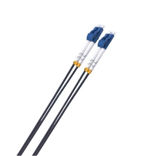 8ware 1.5m LC-LC OS2 Single Mode Dual-Core Fibre Optic Cable UPC Duplex Armoured Low Smoke Zero Halogen (LSZH) Jacket Black