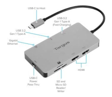 TARGUS DOCK423AU, USB-C 4K W/ 100W POWER DELIVERY PASS-THRU, 3YR WTY