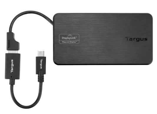 TARGUS (DSU100US), USB 3.0 AND USB-C DUAL TRAVEL DOCK, 3 YEAR WTY