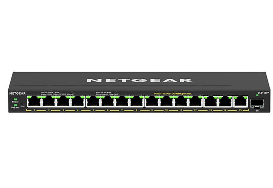 NETGEAR (GS316EPP) 16-PORT WEB MANGED SWITCH, POE+(16) 231W, 2YR