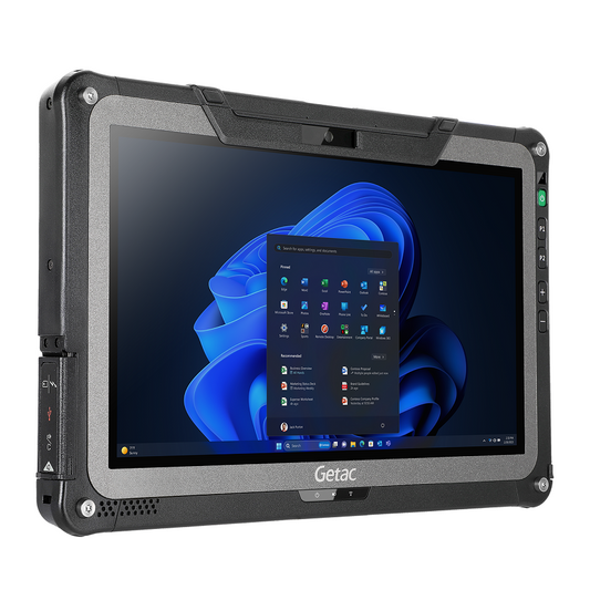 Getac F110G7 - i5-1335U, 11.6" + Webcam, Win11+8GB, 256GB PCIe SSD, SR FHD+TS+stylus, ANZ Power Cord, Rear Camera+Standard Batteries, WIFI+BT+4G GPS, RJ45