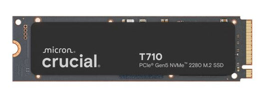 Crucial T710 2TB PCIe Gen5 NVMe 2280 SSD - 14500/13800 MB/s R/W 1200TBW 2.3M IOPs 1.5M hrs MTTF with DirectStorage for Intel & AMD 5yrs