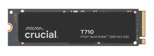 Crucial T710 4TB PCIe Gen5 NVMe 2280 SSD - 14500/13800 MB/s R/W 2400TBW 2.3M IOPs 1.5M hrs MTTF with DirectStorage for Intel & AMD 5yrs