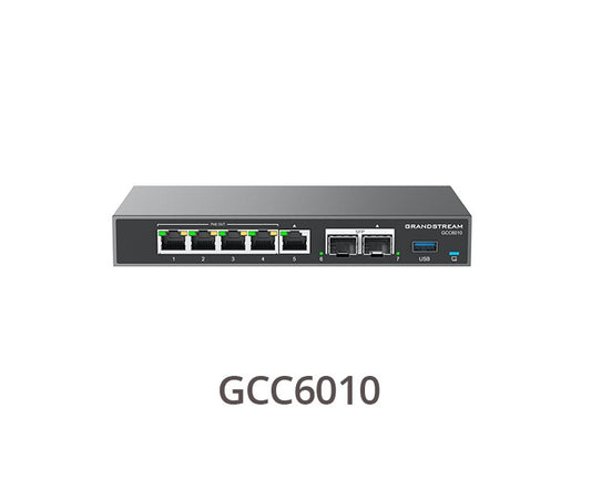 Grandstream GCC6000 Built-in IPPBX (10 Users, 4 Concurrent Calls) + enterprise-grade firewall + VPN Router + 2 x 2.5 Gb, 5 x GigE Network Switch
