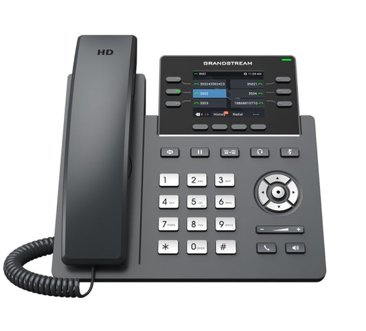 Grandstream GRP2613W 6 Lines, 6 SIP Accounts, 2.8 in scrn, PoE + GigE, Color, WiFi, HD Audio,