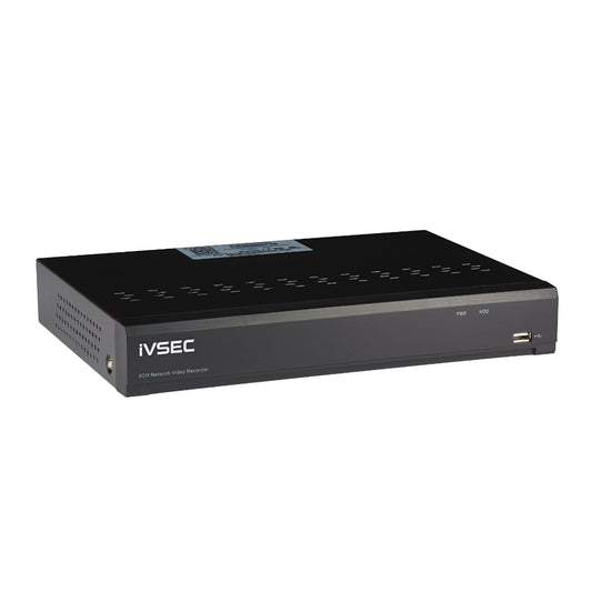 IVSEC NR3082XB NVR 8 CHANNELS 12MP 8 x PoE PORTS 2 BAYS H265 4K HDMI IVS