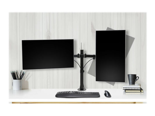KENSINGTON DUAL MONITOR DESK MOUNT, UP TO 32" & 8KG, VESA 75x75, 100x100 - BLACK