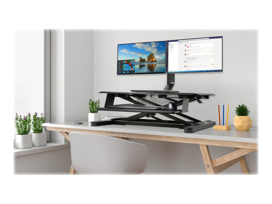 KENSINGTON DUAL MONITOR DESK MOUNT, SLIM, UP TO 27" & 8KG, VESA 75x75, 100x100 - BLACK