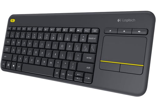 Logitech K400 Plus Wireless Keyboard with Touchpad & Entertainment Media Keys Tiny USB Unifying receiver for HTPC connected TVs KBLT-K830BT