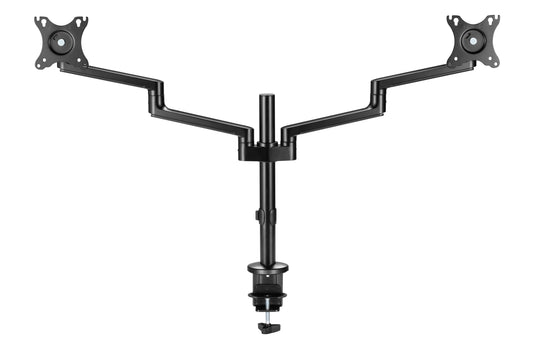 Astrotek Dual Monitor Arm Desk Mount Height Adjustable Stand for 2x LCD Display 23.8' 24' 27' 31.5' 32' 8kg 30° Tilt 180° Swivel 360° Pivot VESA LS
