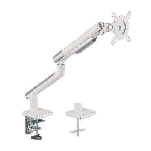 Brateck Single Monitor Premium Slim Aluminum Spring-Assisted Monitor Arm Fix Most 17'-32' Monitor Up to 9kg per screen VESA 75x75/100x100 - White