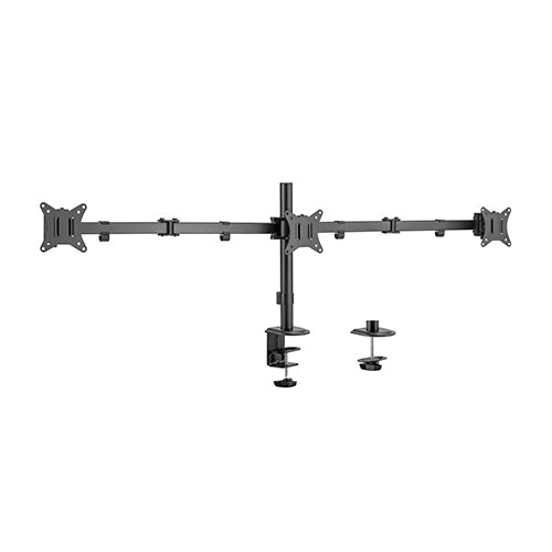Brateck Triple-Monitor Steel Articulating Monitor Mount Fit Most 17'-27' Monitor Weight Capacity (per screen):7kg, VESA: 75x75,100x100(Black)