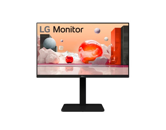 LG 24' Full HD IPS Monitor — 1920×1080, 100 Hz, built‑in power & speaker, versatile stand (tilt/height/swivel/pivot), Reader Mode & Flicker Safe