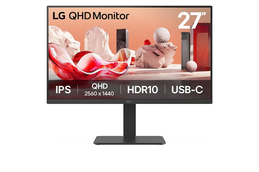 LG 27' , QHD IPS, 100Hz, HDR10, USB-C PD 65W, Daisy Chain, RJ45, KVM, 4×USB, DP/HDMI, adj. stand, 350nits, sRGB 99%, 5ms, VESA