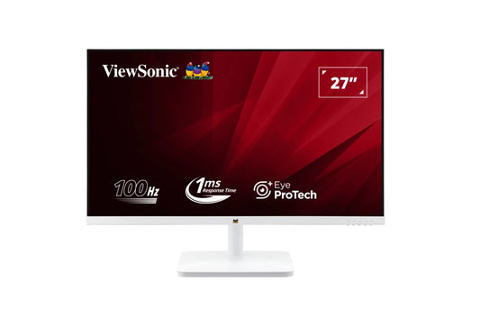 ViewSonic 27' White, Super Clear IPS, 4ms 100hz, Ultra Slim Bezel, FHD, HDMI, VGA, Adaptive Sync. VESA 100. 3Yrs AR. Office Business Monitor (LS