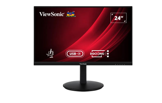 ViewSonic 24' Full HD Ergonomic Docking Monitor with USB-C 65w, USB 3.2 Hub, 100hz, HDMI, DP, Ergonomics Height Adjust, Swivel, Pivot, Advanced Wty