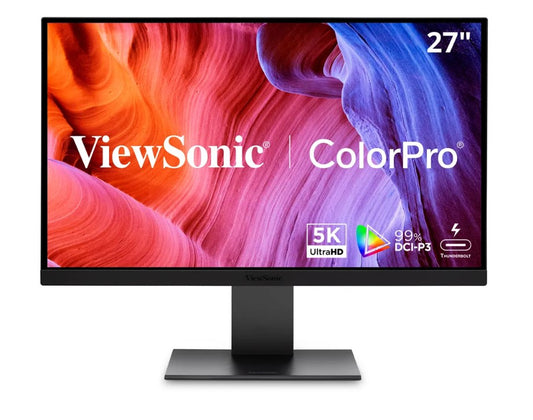 ViewSonic VP2788-5K - 27' ColorPro 5K Mac-Compatible Monitor with 100W Thunderbolt 4, USB C, and DCI-P3 Color Gamut Monitor