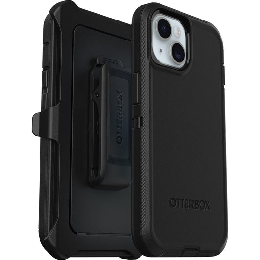 OtterBox Defender Apple iPhone 16e / iPhone 15 / iPhone 14 / iPhone 13 (6.1') Case Black - (77-92556), Included Holster, 7 Years Warranty