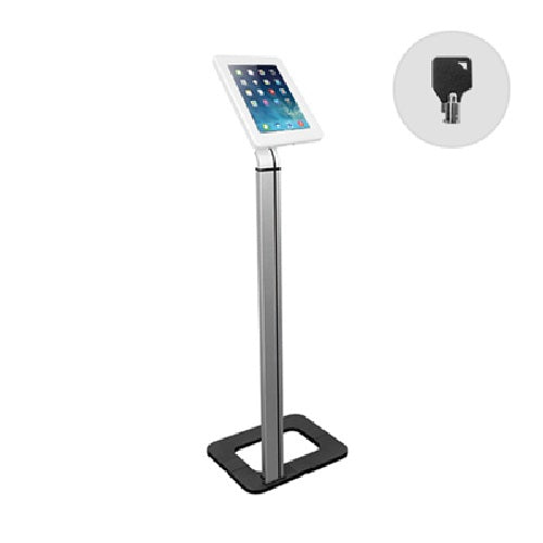 Brateck Anti-theft Tablet Kiosk Floor Stand with Aluminum Base Fit Screen Size 9.7'-10.1', 368x277x1131mm Anti-theft Lock with a Key (LS)