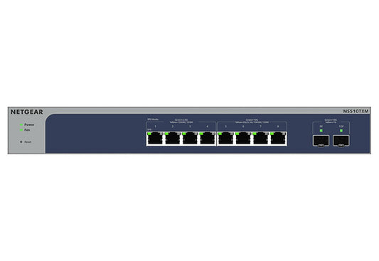 NETGEAR (MS510TXM) 10-PORT SMART MULTI-GIG SWITCH, MULTI-GIG(8), SFP+(2), LIFE WTY