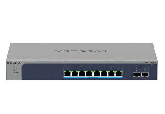 NETGEAR (MS510TXUP) 10-PORT SMART MULTI-GIG SWITCH, POE++(8) 295W, SFP+(2), LIFE WTY