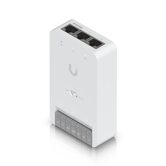 Ubiquiti Door Hub Mini, Compact Access Control Hub For Single Door,1 Lock terminal -12V &Dry Switchable,Connect & Power Via PoE++,2 Additional Inputs