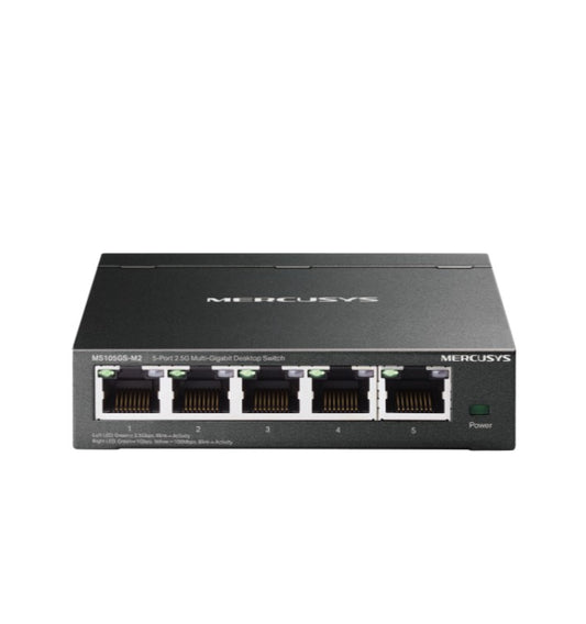 Mercusys MS105GS-M2 5-port 2.5G Multi-Gigabit Desktop Switch, 5× 2.5G RJ45 Ports