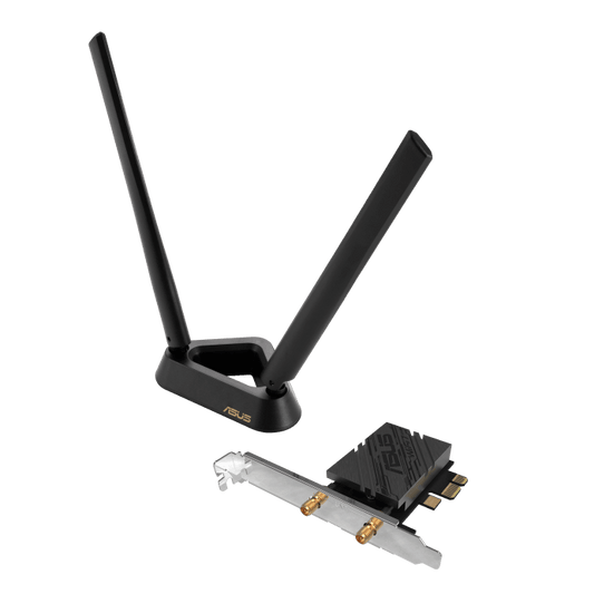 ASUS BE9400 PCIe WIRELESS ADAPTER, TRIBAND, WIFI 7 , BT5.4, EXT ANT(2), 3YR WTY