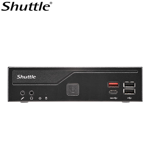 Shuttle DH810 Slim Mini PC 1.3L chassis - Intel Ü CoreÄöë Ultra 200 serie,2 x DDR5 SODIMM slots,48GB, 2xLAN (1G & 2.5G), 2xRS232, HDMI, 2xDP, 120W, Vesa