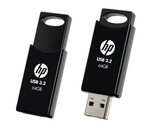 HP 712B 64GB USB 3.2 Flash Drive Memory Stick Thump Key External Storage Capless Sliding Design for Windows/Mac (to bundle with HP/Lenovo >16GB/32GB)