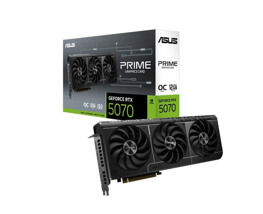 ASUS nVidia GeForce PRIME-RTX5070-12G RTX5070 12GB GDDR7 2512MHz Boost Clock, RAM 28Gbps, 988 AI TOPs, Digital Max Resolution 7680 x 4320
