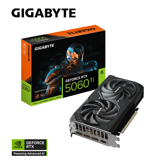 Gigabyte GeForce RTX™5060 Ti WINDFORCE MAX OC 16G, 2587 MHz, CUDA 4608, 28 Gbps, GDDR7, 128 bit, PCI-E 5.0, PSU 650W, DisplayPort 2.1b *3 HDMI 2.1b *1