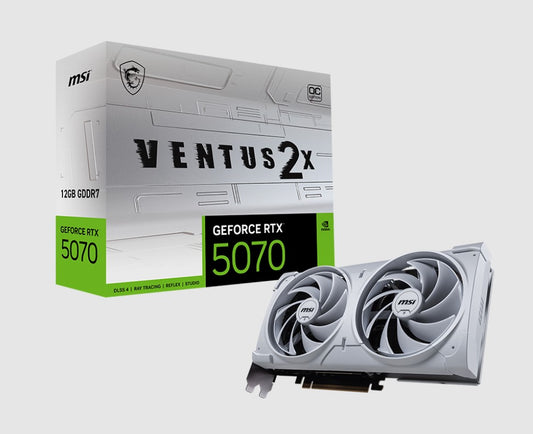 MSI nVidia GeForce RTX™ 5070 12G VENTUS 2X OC WHITE, PCI Express® Gen 5, Boost: 2542 MHz, CUDA 6144 Units, 12GB GDDR7, HDMI™ x 1