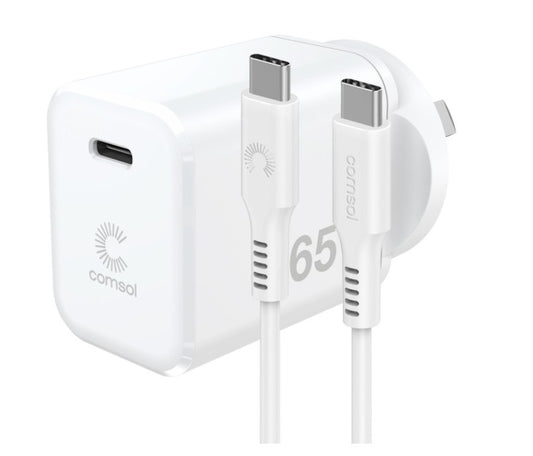 COMSOL 65W USB-C WALL CHARGER + 2M USB-C CABLE