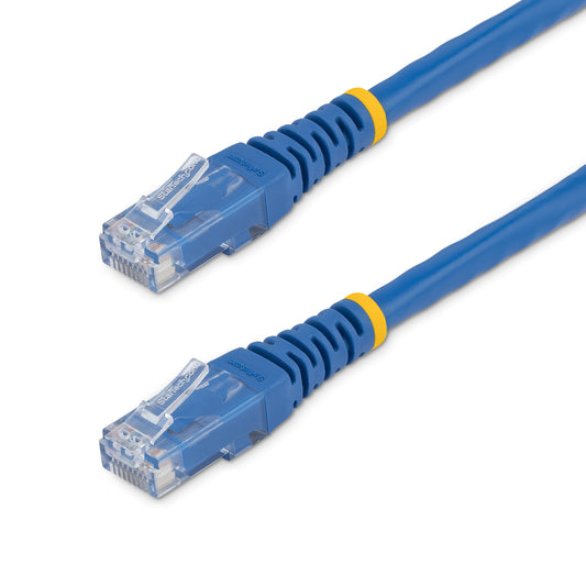 StarTech 7ft CAT6 Ethernet Cable - Blue CAT 6 Gigabit Ethernet Wire -650MHz 100W PoE RJ45 UTP Molded Network/Patch Cord w/Strain Relief/Fluke Tested/Wiring is UL Certified/TIA