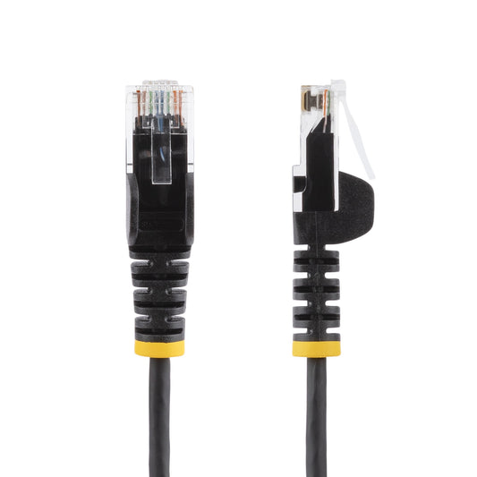 Star Tech 7m Black Slim CAT6 Ethernet Cable, Snagless, 100W PoE, UTP, LSZH, 28AWG Pure Bare Copper Wire, Slim RJ45 Network Patch Cord w/Strain Reliefs, Individually Tested