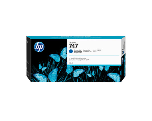 HP 747 300-ml Chromatic Blue DesignJet Ink Cartridge
