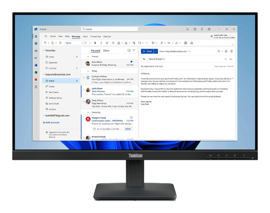 Lenovo ThinkVision S24-4e computer monitor 60.5 cm (23.8") 1920 x 1080 pixels Full HD LED Black product image
