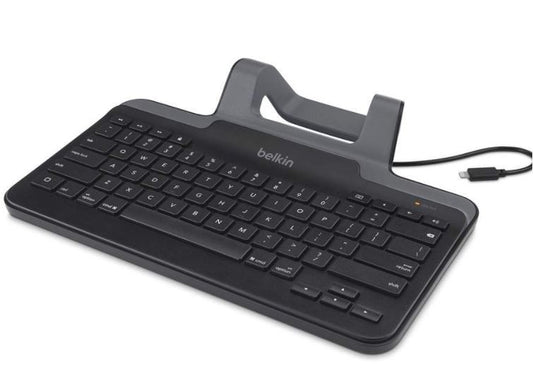 BELKIN WIRED TABLET KEYBOARD W/STAND FOR IPAD (LIGHTNING CONNECTOR)