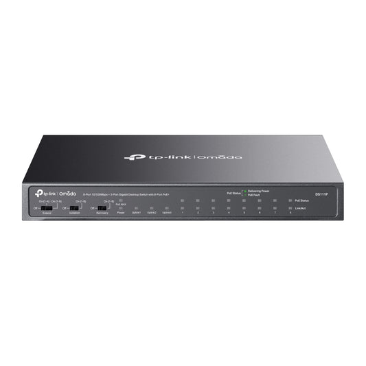 Omada 8-Port 10/100Mbps + 3-Port Gigabit Desktop Switch with 8-Port PoE+