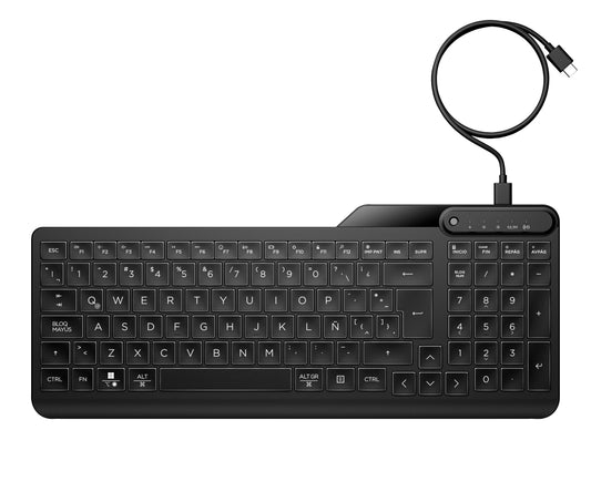 HP 405 Multi-Device Backlit Wired Keyboard