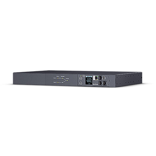 CyberPower 1U Switched ATS 16Amp input/output -(PDU44005)- SNMP Network Connection - 8x IEC C13 & 2x IEC C19 out - IEC 320 C20*2 in - 2 Years WTY