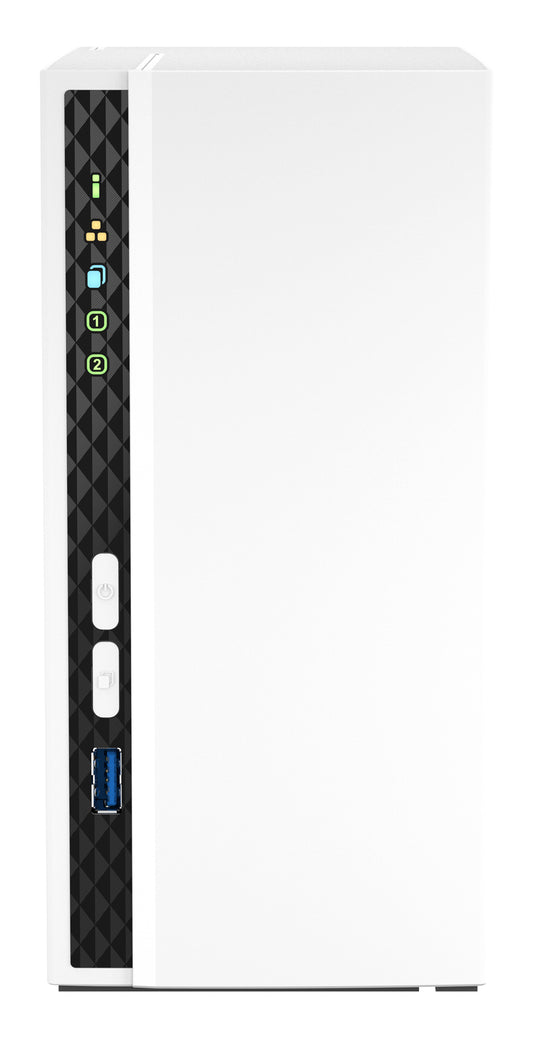 QNAP TS-233 , 2-bay NAS, ARM 2.0 Quad-core 2.0GHz processor, 2GB DDR4 RAM, 3.5" SATA HDDs, 1xUSB3.2, 2xUSB2.0, 1x GbE LAN, 2y RTB