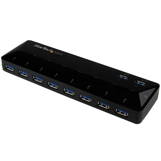 StarTech 10-Port USB 3.0 Hub with Charge and Sync Ports - 2 x 1.5A Ports~10-Port USB 3.0 Hub with Charge and Sync Ports - 5Gbps - 2 x 1.5A Ports