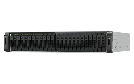 QNAP TS-h3077AFU-R7-64G,2U 30-bay 2.5" SATA all flash NAS,AMD Ryzen™ 7700/Ryzen™ Pro 7745 8-core/16 thread processor, up to 5.3 GHz, 64GB DDR5 non-ECC RAM,